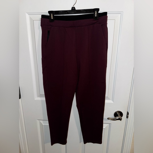 Athleta Venice Pintuck Pants Crop Ankle Pockets Antique Burgundy Wine Medium - Picture 6 of 10